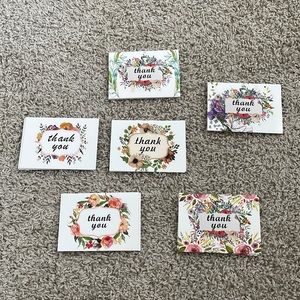 25 Thank you card with 25 plain white envelope and 25 stickers